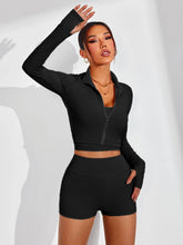 Women's quick drying and breathable three piece exercise and yoga suit: High Waisted Shorts, Vest, and Jacket