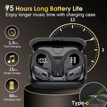 Wireless Earbuds 75hrs Sport Bluetooth Earphone with Noise Cancelling Mic Waterproof