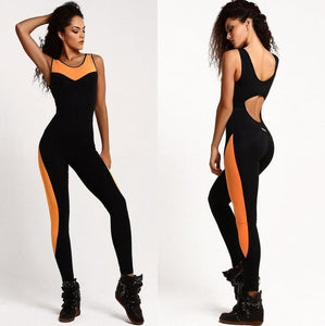 Women Backless Fitness Bodycon Bodysuit and Romper Female Summer Active Wear