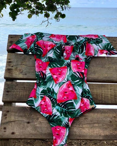 New Sexy Off The Shoulder Ruffle Solid One Piece Swimsuit Small to XL