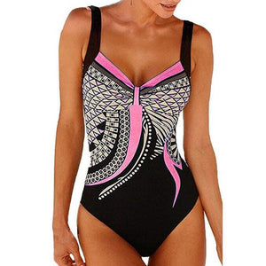 Vintage One Piece Push Up Swimsuit: Small to Plus Retro Swimming/Bathing Suit